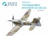 Quinta Studio QD72164 Tempest Mk.V 3D-Printed coloured Interior on decal paper (Airfix) 1/72